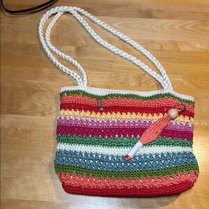 Croft & Barrow Red and Pink Shoulder Bag with Long Strap